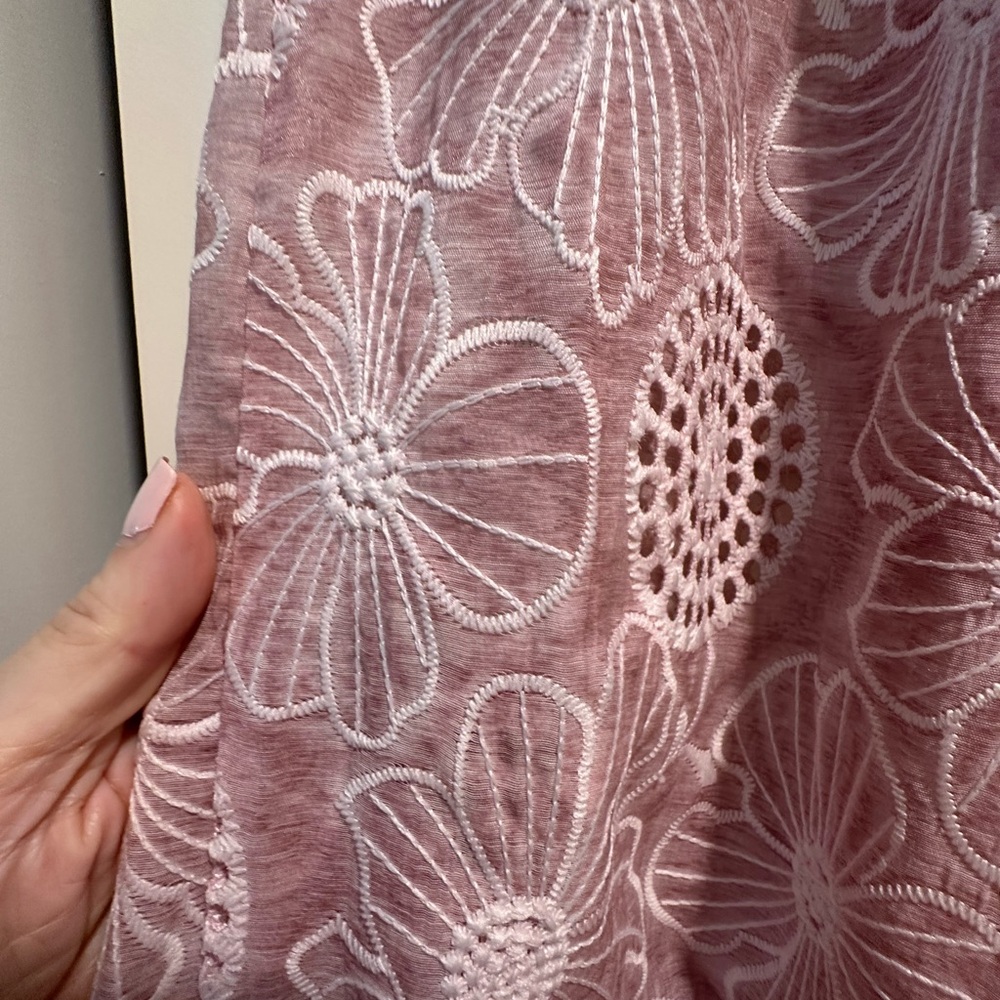 Pink Embroidered Flared Pants - Picture 2 of 4